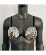 Silver Gothic Punk Rock Bra Top for Women,Burning Man Bra - $25.00