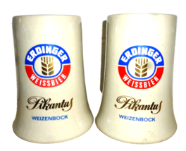 2 Erdinger Weissbräu Erding Pikantus Weissbier Weizen German Beer Steins - £15.58 GBP