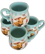 Four (4) Pioneer Woman ~ Novelty ~ GREEN Gingham ~ 16 Ounce Mug Set ~ BR... - $50.00