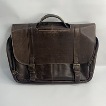 Samsonite Leather Briefcase Laptop Messenger Bag Dark Brown NO Shoulder Straps - £27.37 GBP