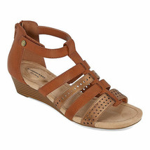 St. John&#39;s Bay Women&#39;s Nizki Wedge Sandals Size 9.5M Cognac Bronze Back ... - £34.79 GBP