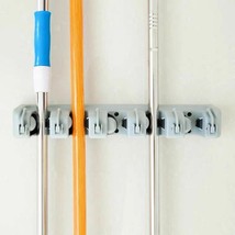 Kitchen Tool Organizer! 1 PC Wall Mount Mop Holder 5 Position with 6 Hooks New - £7.90 GBP