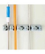 Kitchen Tool Organizer! 1 PC Wall Mount Mop Holder 5 Position with 6 Hoo... - $13.70 CAD