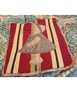 BONNET Girl Quilt Square Block Hand Sewn 13.5 Inch Floral Striped  - $147.11 MXN