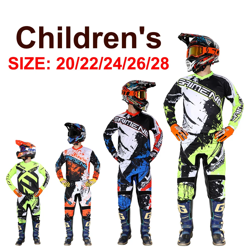 Youth Jersey Pant Combo for Kids MX Motocross Gear Set Children Racing Suit - £94.01 GBP