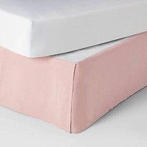 Queen Simple Pleat Kids&#39; Bedskirt Pink - Pillowfort - £19.63 GBP