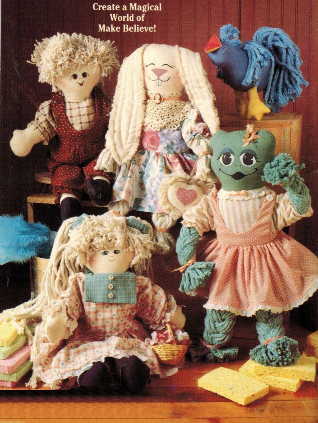 18" 20" My Mop Magic Raggedy Ann Frog Dog Rabbit Storybook Doll Sew Patterns  - $12.99