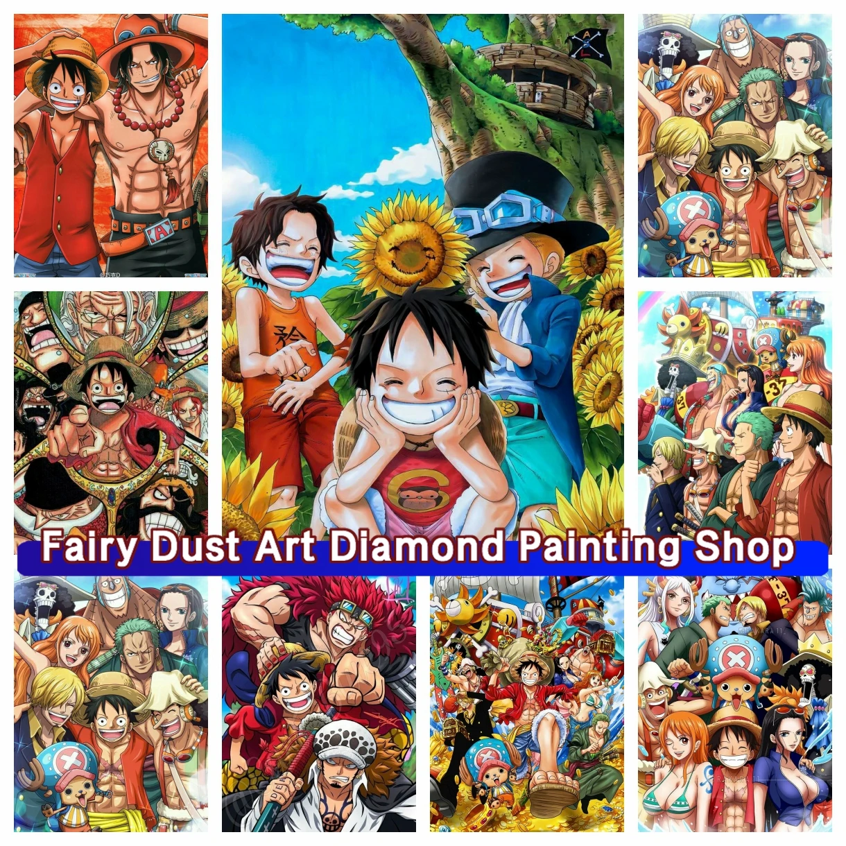 One Piece Luffy 5D Dream DIY Diamond Painting Mosaic Japan Anime Embroidery - £14.89 GBP+