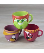 Vintage 1970s Pillsbury Funny Face Kool Aid Mugs Set of 3 Green Red Pink - €33,85 EUR
