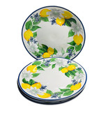 Royal Norfolk Lemon Floral Dinner Plate W/ Blue Rims, 10.5-(4) - $944.60 MXN