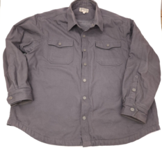 Duluth Trading Men&#39;s Gray Canvas Heavy Lined Canvas Shirt Jacket 2XL Button Up - £39.33 GBP