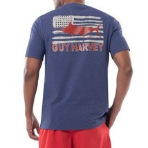 Guy Harvey Men&#39;s Threadcycled Logo Graphic Pocket T-Shirt Heather Navy-Medium - £15.79 GBP