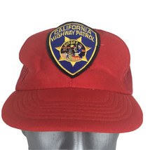 California highway Patrol Eureka Red Mesh Foam 80s Snap Back Vintage Hat Cap - £31.53 GBP
