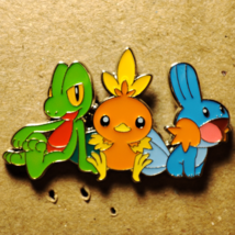 Pokemon TCG Hoenn Trio  Mudkip Torchic Treecko Enamel Pin Official Collectible - £9.75 GBP
