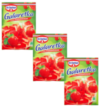 Dr. Oetker instant Jello: STRAWBERRY flavor PACK of 3 Made in Poland FRE... - $10.88