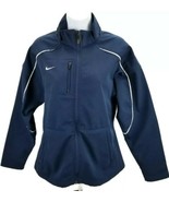 Nike Commander Softshell Jacket Womens M Blue Full Zip Fleece Lined 3372... - $19.79