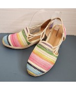 Women's Espadrilles Comfortview Clea Woven Sandals Sz 9.5M Wedge Sling Colorful  - $19.95