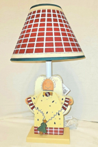 Holiday Decor 17&quot; ANGEL Christmas Accent LAMP &amp; SHADE Painted Wood Sue J... - £11.44 GBP