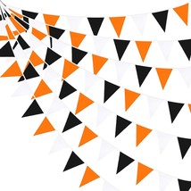 32Ft Orange Black White Graduation Party Decorations 2023 Halloween Pennant Bann - £23.48 GBP