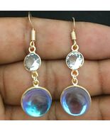 925 Silver Blue &amp; White Topaz Silver/ Gold / Rose Gold Plated Earrings - $57.10+