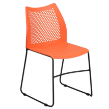 HERCULES Series 661 lb. Capacity Orange Stack Chair with Air-Vent Back and Black - $87.99+