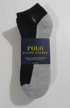 Polo Ralph Lauren Mens Classic Cotton Sport Low Cut Socks Black / Grey 3... - $17.99