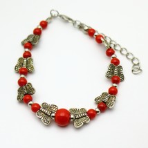 Red Turquoise Butterfly Bracelet - $56.34 MXN