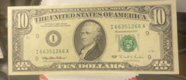 10 Dollar Bill - 1995  SMALL FACE SERIES - Miss Cut Error - Collectible! - $75.02 CAD