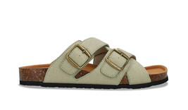 Vegan unisex sandals Piñatex flats slip on criss-cross adjustable buckle... - $95.13