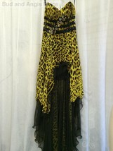 Cassandra Stone Mac Duggal Formal Dress Flash Animal Print Hi-Lo Size 2 NWT - £236.55 GBP