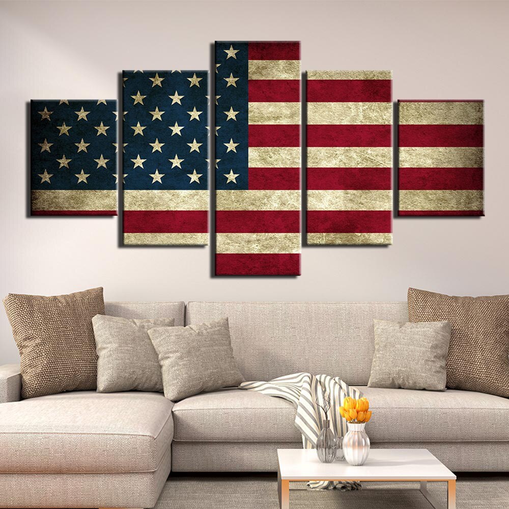 Wall Art 5 Pcs Artwork National flag FRAME AVAILABLE HQ Canvas Print