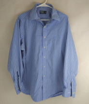Polo Ralph Lauren Men&#39;s Blue Striped Dress Shirt Size 34/35 Neck 17 1/2 - £11.40 GBP