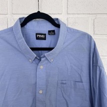 PING Golf Button Up Shirt Long Sleeve Blue Mens 4XL  - £18.74 GBP
