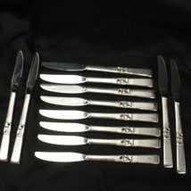 Oneida Morning Star Dinner Knives 8-1/2&quot;  Stainless  Lot of 12 Silverplate - $420.19 MXN