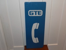 Vintage GTE Enamel Porcelain Metal Pay Booth Sign - $153.45