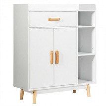 Floor Storage Cabinet Free Standing Cupboard Chest - Color: White - $182.99