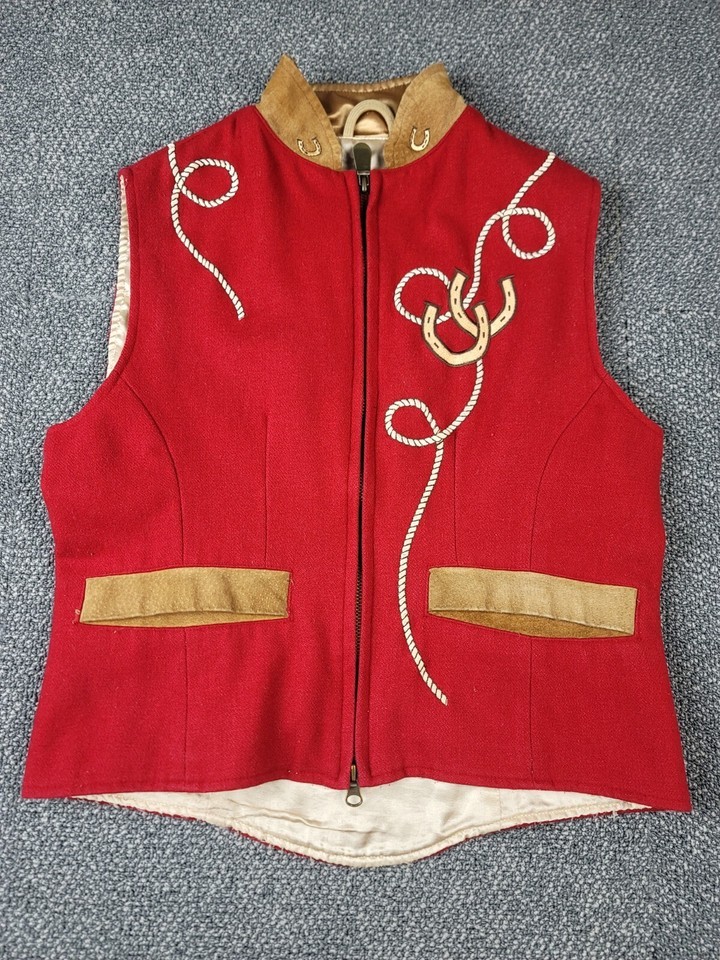 Powder River Outfitters Vest Adult Small Wool Embroidery Western Rodeo P... - $49.97