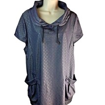 Womens Mini Dress  Ile De Bonheur of Paris Gray M Pull String Collar RARE u - $35.99