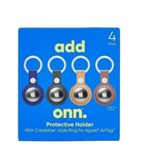 4 PK Onn Protective Holder with Carabiner Style Ring for Apple Airtag Le... - £3.90 GBP