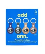 4 PK Onn Protective Holder with Carabiner Style Ring for Apple Airtag Le... - $4.99