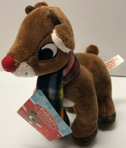 RUDOLPH THE RED NOSED REINDEER 7&quot; With Plaid Scarf Plush Figure - €8,62 EUR