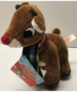 RUDOLPH THE RED NOSED REINDEER 7&quot; With Plaid Scarf Plush Figure - £7.40 GBP