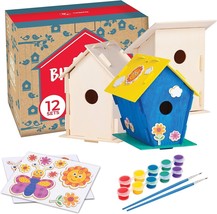 12 DIY Bird House Kits for Children to Build Unfinished Wood Houses to Paint NEW - £36.20 GBP