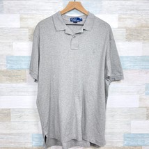 POLO Ralph Lauren Pima Soft Polo Shirt Gray Houndstooth Jersey Knit Mens XL - £46.92 GBP