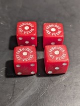 Vintage Fabulous Las Vegas Casino Dice Red and White Lot Of Four - £7.60 GBP
