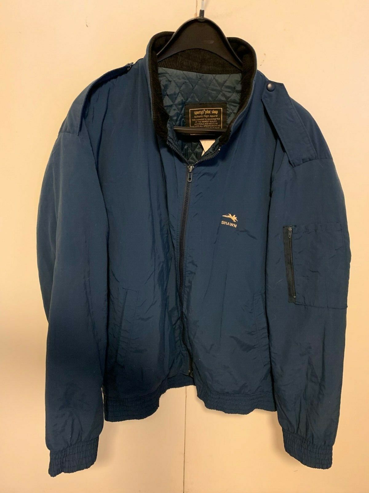 SPORTYS PILOT SHOP:  Piper Mens Vtg 80s Navy Blue  Jacket, extra LARGE - $44.55