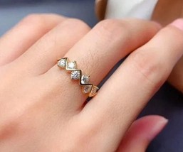 Engagement Ring, 0.50CT Round Moissanite Half Eternity Band, Wedding Band - £66.84 GBP