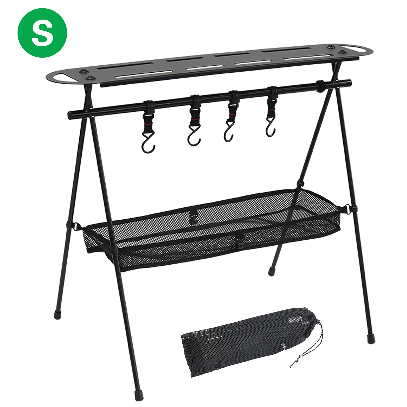 Portable Cookware Hanger Stand Rack Collapsible Camping Hanging Rack Shelf - £83.22 GBP+