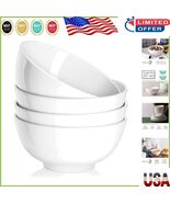 Elegant 22 OZ White Ceramic Bowls Set of 4 for Soup and Cereal - Dishwas... - $738.34 MXN