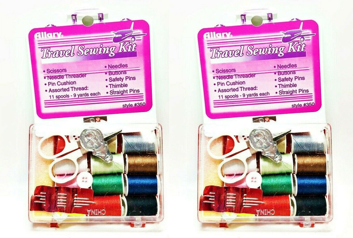 Primary image for LOT OF 2 Allary Home & Travel Sewing Kit in Reusable Case